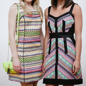 MILLY Rare Woven Aztec Stripe Mini Dress